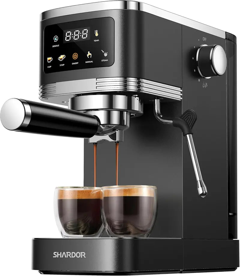 SHARDOR touchscreen espresso machine brewing espresso